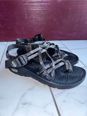 Chaco Black and Gray Strappy Sport Sandals